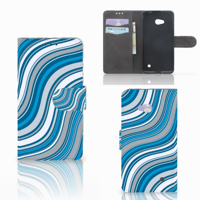 Microsoft Lumia 640 Telefoon Hoesje Waves Blue - thumbnail