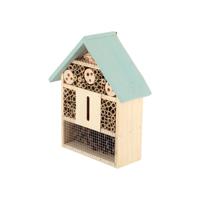 Esschert Design houten insectenhotel 10x24x29 cm naturel/mintgroen - thumbnail