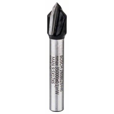 V-groeffrees 6 mm, D1 9,5 mm, L 12,35 mm, G 45 mm, 90° Bosch Accessories 2608628446 V-groeffrees 6 mm, D1 9,5 mm, L 12,35 mm, G 45 mm, 90° Bosch Accessories 2608628446