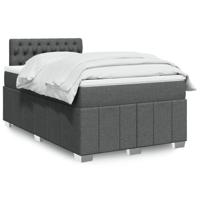 Boxspring met matras stof donkergrijs 120x190 cm - thumbnail