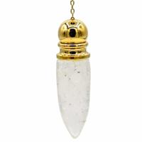 Pendel Edelsteen Bergkristal Verguld met Kamer - thumbnail