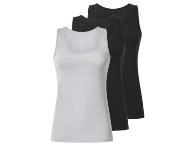 esmara Set van 3 dames tops (Zwart/grijs, XS (32/34))