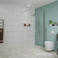 Fortifura Galeria inloopdouche - 100x200cm - helder glas - wandarm - chroom SW797915/SW797904 - thumbnail