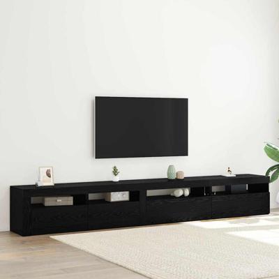 Tv-meubelset 3 pcs Zwart Eiken 270 x 35 x 40 cm Bewerkt hout
