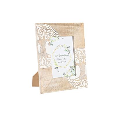 Fotolijsten DKD Home Decor Wit Bruin Hout Kristal Mangohout Boomstructuur Indiaas 23 x 2 x 28 cm