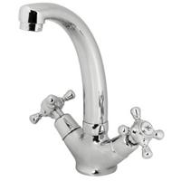 Wastafelkraan Plieger Charleston met Waste Chroom - thumbnail
