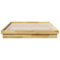 Bedframe zonder matras 140x190 cm massief hout eiken - thumbnail