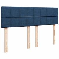 Boxspring met matras stof blauw 140x200 cm - thumbnail