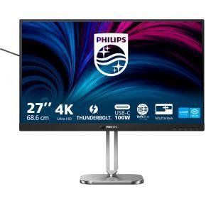 Philips 27B2U6903 Monitor, 68,6 cm (27 inch), UHD, WLED, 60 Hz, IPS, Adaptive Sync, TUV Eyesafe, luidspreker, in hoogte verstelbaar (3840 x 2160, 2 x HDMI 2.0, 1 x DP 1.4, USB-C) zwart/grijs