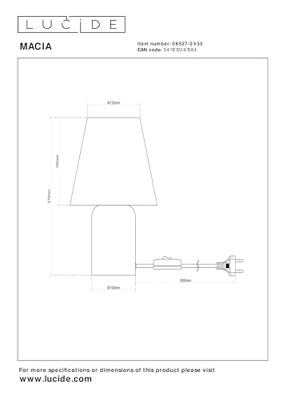 Lucide MACIA - Tafellamp - 1xE14 - Terracotta Lucide MACIA - Tafellamp - 1xE14 - Terracotta