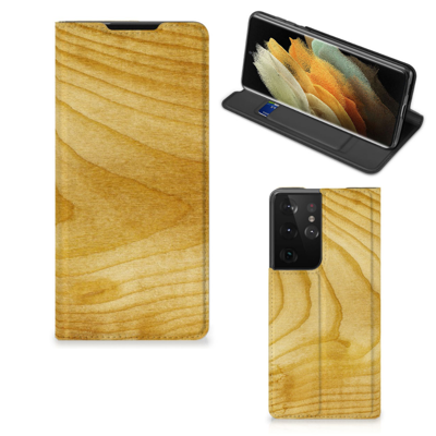 Samsung Galaxy S21 Ultra Book | Wallet Case | Licht Hout Samsung Galaxy S21 Ultra Book | Wallet Case | Licht Hout
