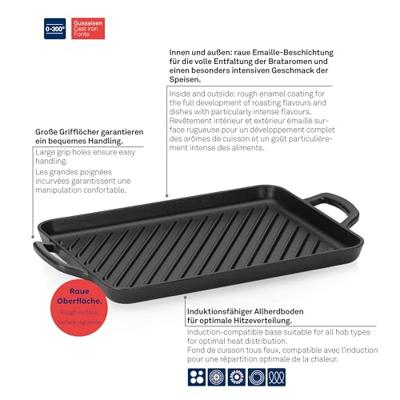 Kela - Grillplaat, Gietijzer, Zwart, 25 x 35 cm - Kela | Calido