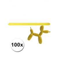100 stuks figuurballonnen geel   - - thumbnail