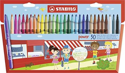 STABILO power viltstift, etui van 30 stuks, assorti STABILO power viltstift, etui van 30 stuks, assorti