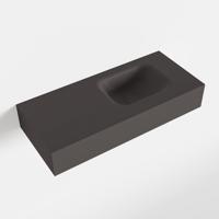 MONDIAZ LEX Dark_grey vrijhangende solid surface wastafel 70cm. Positie wasbak rechts - thumbnail