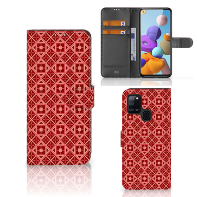 Samsung Galaxy A21s | Telefoon Hoesje | Batik Rood Samsung Galaxy A21s | Telefoon Hoesje | Batik Rood