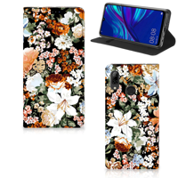 Smart Cover voor Huawei P Smart (2019) Dark Flowers - thumbnail