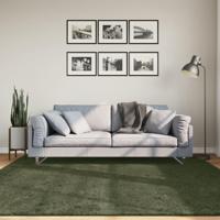 Vloerkleed HUARTE laagpolig zacht wasbaar 200x200 cm bosgroen - thumbnail