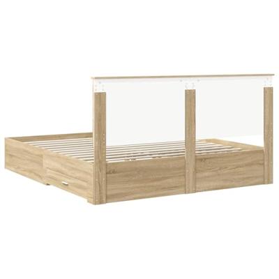 Bedframe met hoofdeinde Sonoma Eiken 180 x 200 cm Bewerkt hout