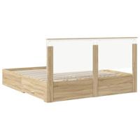 Bedframe met hoofdeinde Sonoma Eiken 180 x 200 cm Bewerkt hout - thumbnail