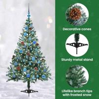 VidaXL Kunstkerstboom met 150 led groen 150 cm pvc en staal - thumbnail