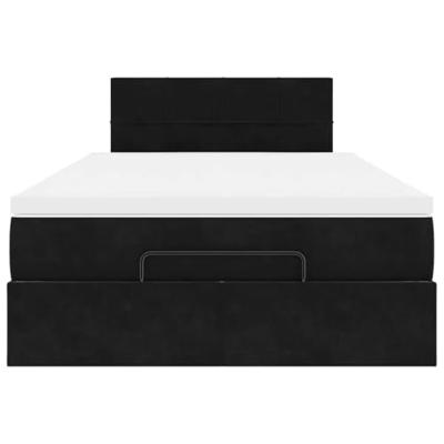 Ottoman bed met matras 120x200cm fluweel zwart