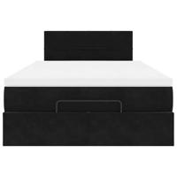 Ottoman bed met matras 120x200cm fluweel zwart - thumbnail