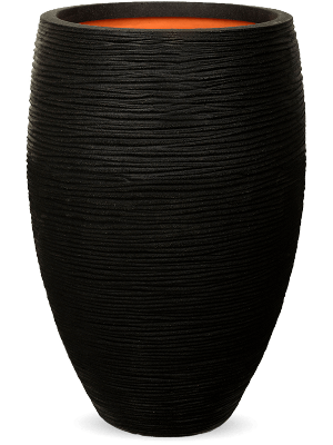 Capi Nature Rib NL vase luxe 45x72cm bloempot zwart Capi Nature Rib NL vase luxe 45x72cm bloempot zwart