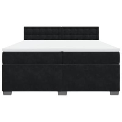 Boxspring met matras fluweel zwart 200x200 cm