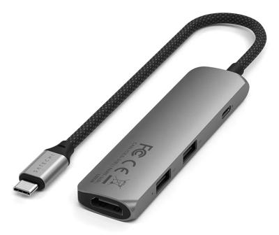Satechi USB-C 4-in-1 Slim multiport adapter (4K) - Space Grey Satechi USB-C 4-in-1 Slim multiport adapter (4K) - Space Grey