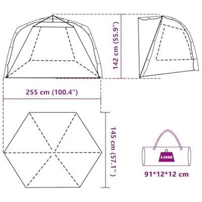 Strandtent 3-persoons waterdicht snelontgrendeling grijs Strandtent 3-persoons waterdicht snelontgrendeling grijs