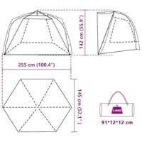 Strandtent 3-persoons waterdicht snelontgrendeling grijs - thumbnail