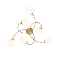 QAZQA Moderne plafondlamp goud met opaal glas 6-lichts - Athens - thumbnail