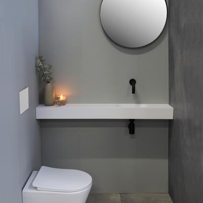 Fontein INK Nice Day Ink Fonteinplateau Polystone 120x20x10 Ovale Kom Links 1 Kraangat Glans Wit Fontein INK Nice Day Ink Fonteinplateau Polystone 120x20x10 Ovale Kom Links 1 Kraangat Glans Wit