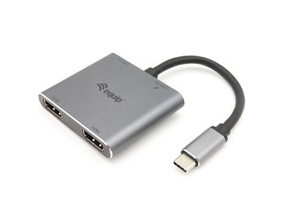 Equip 133484 usb-c 4 in 1 dual hdmi adapter