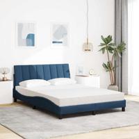 Bed met matras "Hanko" stof blauw 120x200 cm - thumbnail