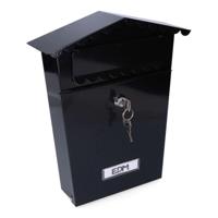 Brievenbus EDM 85805 House Zwart Staal 21 x 6 x 30 cm - thumbnail