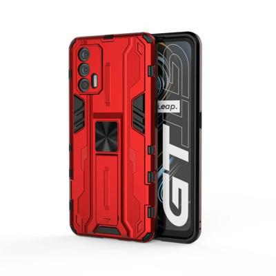 Voor OPPO Realme GT Supersonic PC + TPU Schokbestendige Beschermhoes met Houder (Rood) Voor OPPO Realme GT Supersonic PC + TPU Schokbestendige Beschermhoes met Houder (Rood)