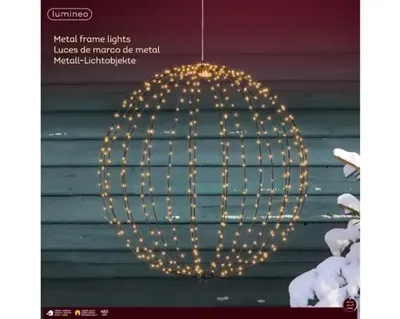 Frame light micro LED buiten dia. 58 cm zwart/klassiek warm Lumineo - Lumineo