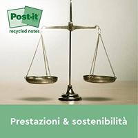 Post-it recycled notes Nature, 100 vel, ft 76 x 76 mm, pak van 16 blokken, geassorteerde kleuren - thumbnail