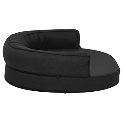 VidaXL Hondenbed ergonomisch linnen-look 75x53 cm zwart VidaXL Hondenbed ergonomisch linnen-look 75x53 cm zwart