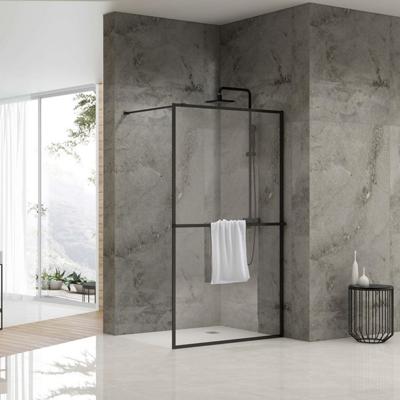 Inloopdouche Van Rijn ST04 Met Handdoekstang 120x200 cm 8 mm Helder Glas Zwart van Rijn