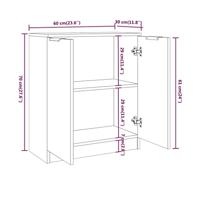 Dressoir 60x30x70 cm bewerkt hout wit - thumbnail
