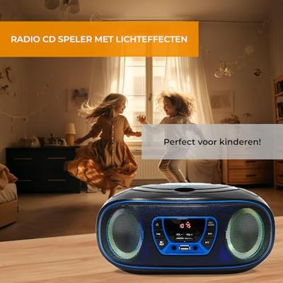 Denver TCL-212BT Radio/CD-speler VHF (FM) AUX, CD, USB, Bluetooth Sfeerverlichting Blauw - thumbnail