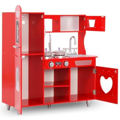 VidaXL Kinderspeelkeuken 84x31x89 cm mdf rood
