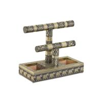 Doos-Juwelenkistje Home ESPRIT Wit Champagne Hout Aluminium 20 x 10 x 18 cm - thumbnail