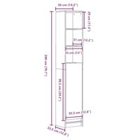 Dressoir met LED 36x32,5x200cm bewerkt hout sonoma eikenkleurig - thumbnail