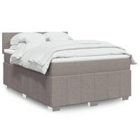 Boxspring met matras stof taupe 140x200 cm - thumbnail