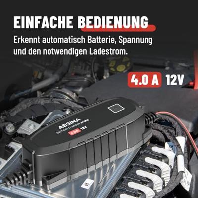 Absina A4000 Loodaccu-lader 12 V Laadstroom (max.) 4000 mA Absina A4000 Loodaccu-lader 12 V Laadstroom (max.) 4000 mA