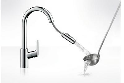 Hansgrohe Focus keukenkraan met uittrekbare vuistdouche chroom 31815000